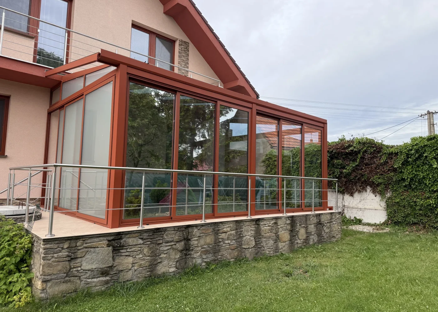 Zrkadlové fólie na predné okná zimnej záhrady