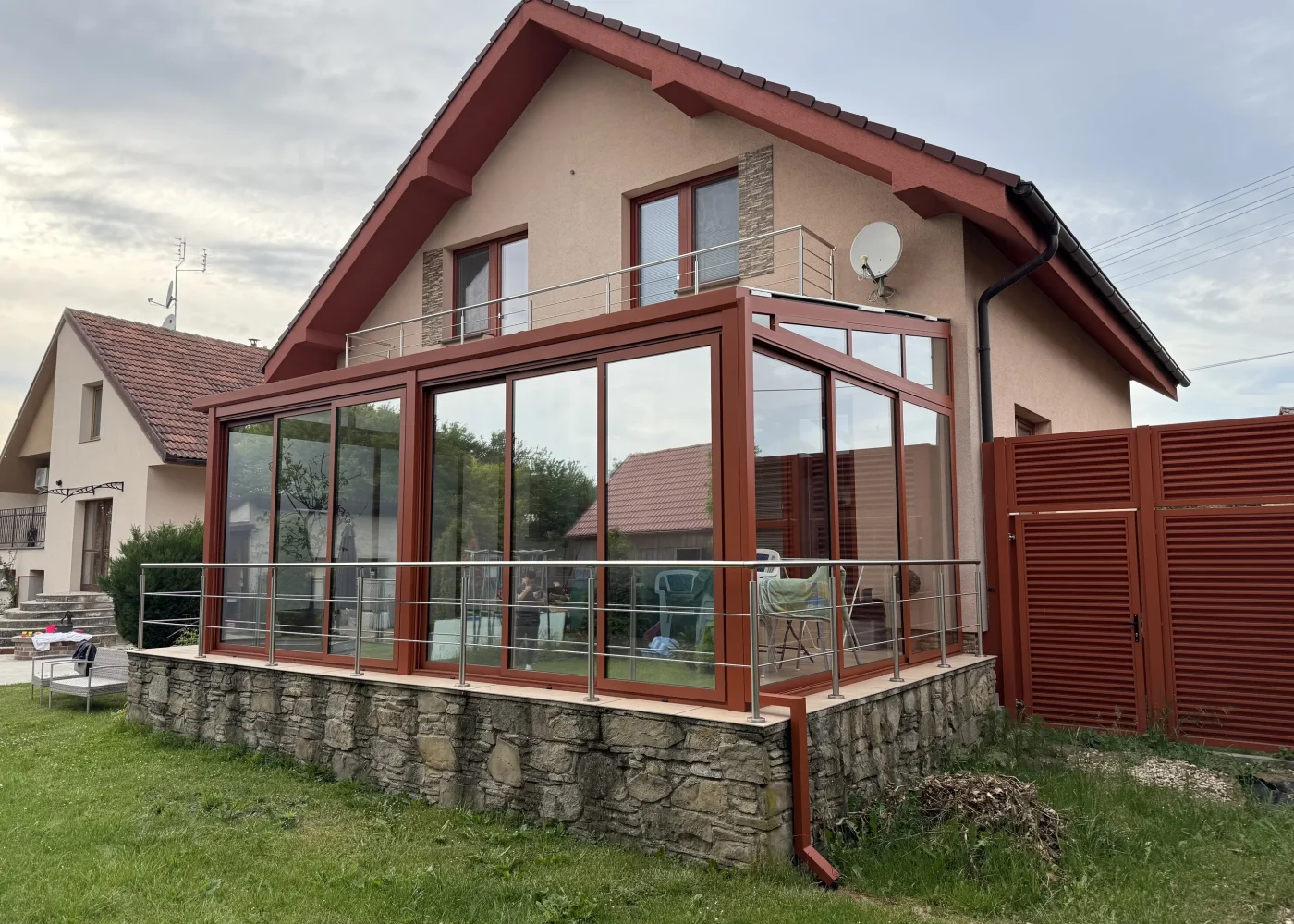 Zrkadlové fólie na predné okná zimnej záhrady