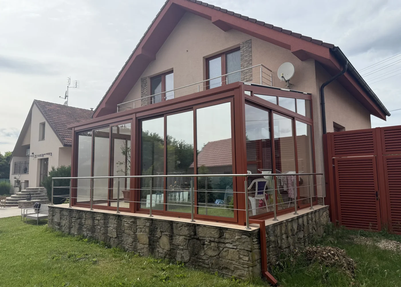 Zrkadlové fólie na predné okná zimnej záhrady