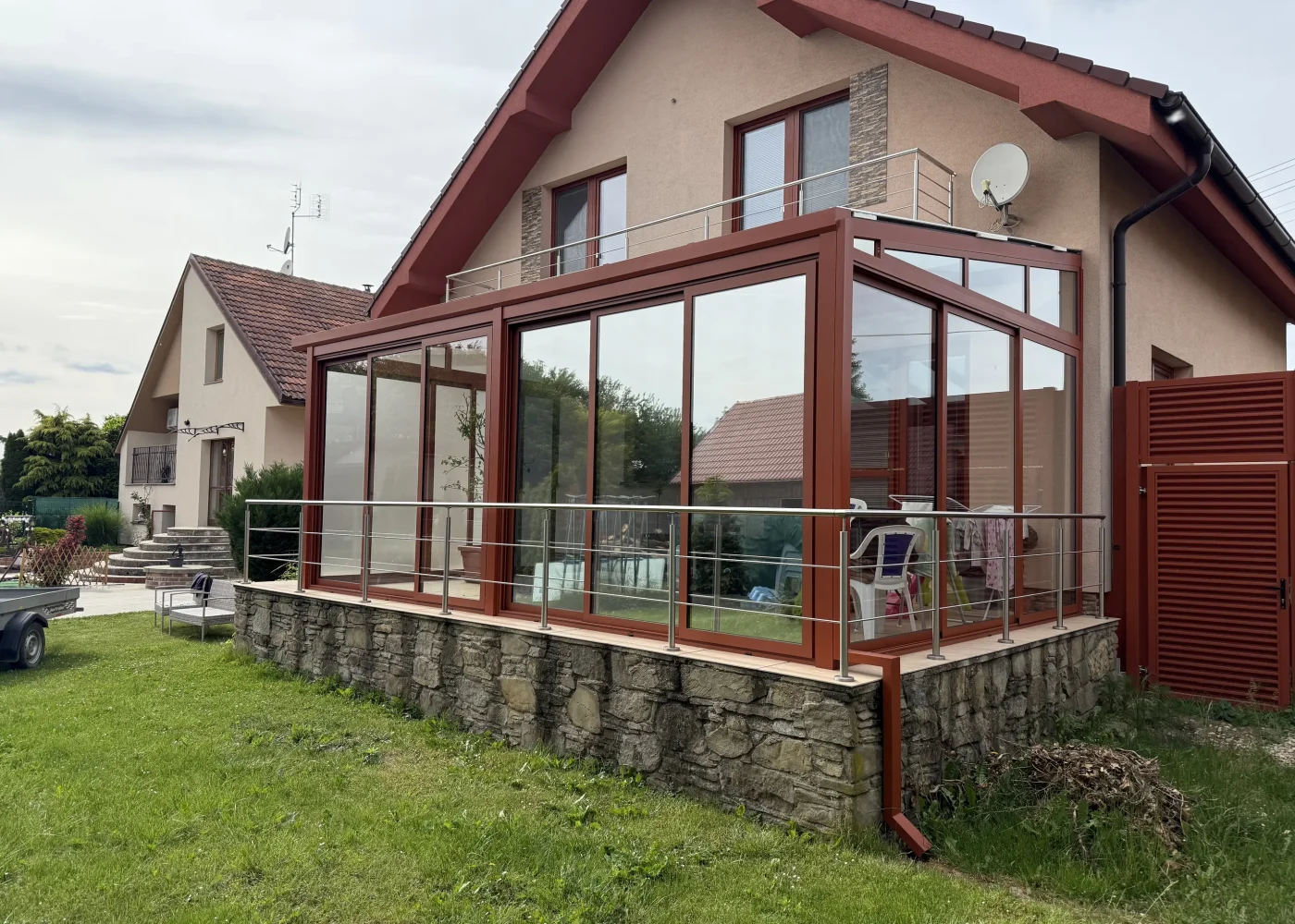 Zrkadlové fólie na predné okná zimnej záhrady